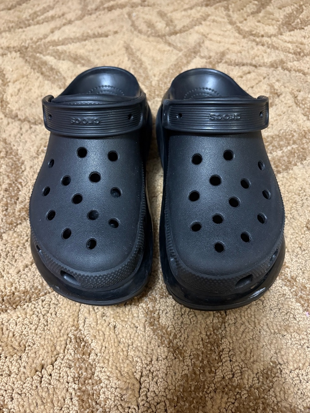 Women CROCS Classic Black Slip-On Clogs with Heel Strap Size 6